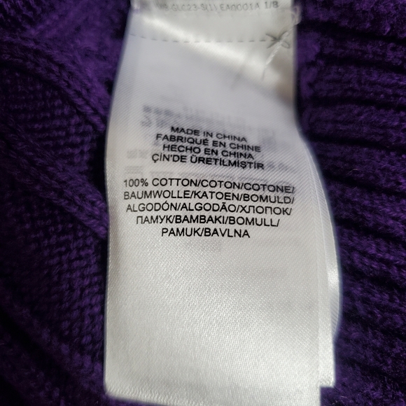Lauren Ralph Lauren Women’s Size Large Purple Cable Knit Sweater New with Tags - Picture 5 of 5